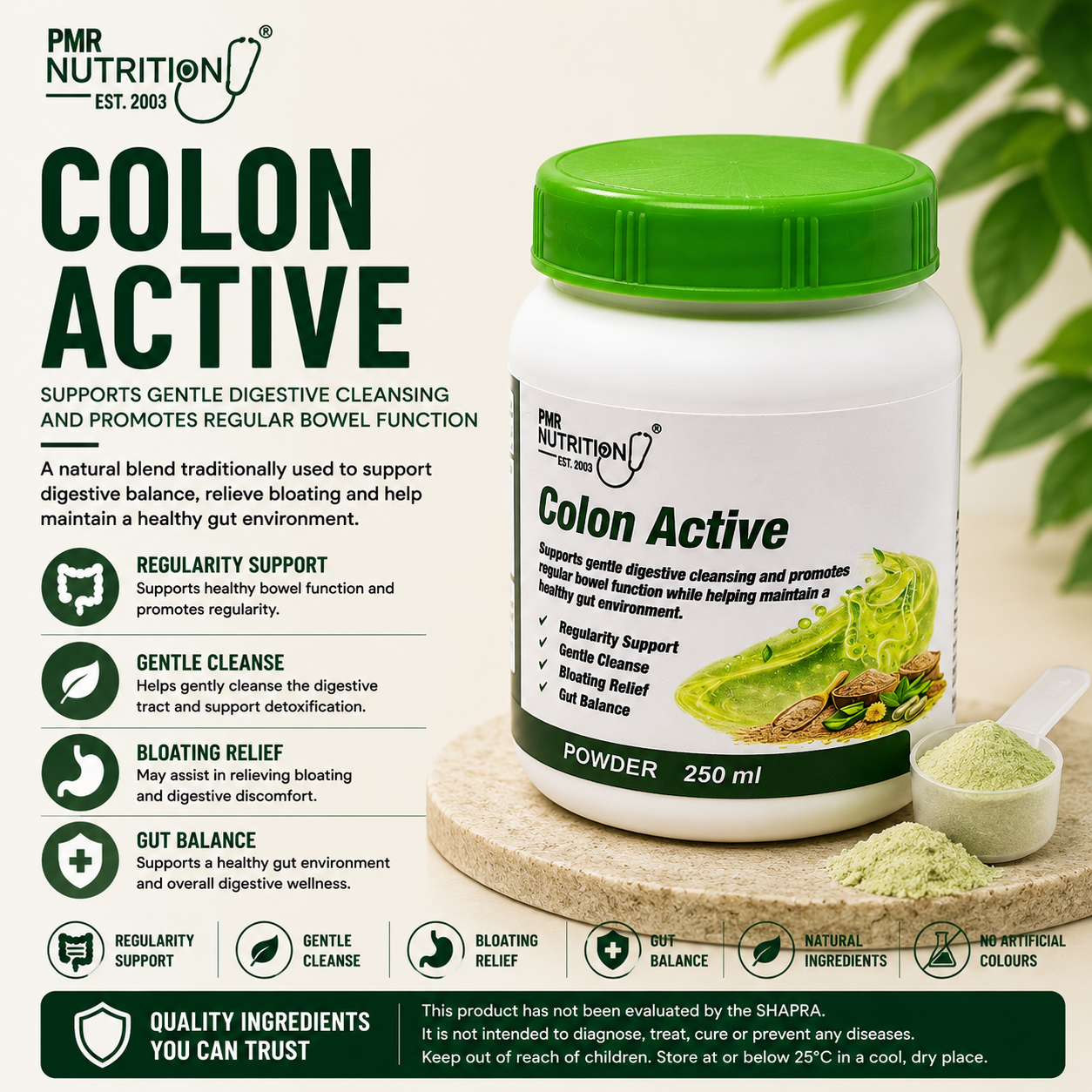 Colon Active® | Magnesium Oxide Powder | Natural Constipation & Colon Cleanse | Pharmaceutical Grade | 250ml | PMR Nutrition - Image 2